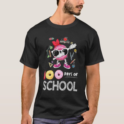 Donut Cake Student Leraar 100 dagen van Schoo T-shirt (Voorkant)