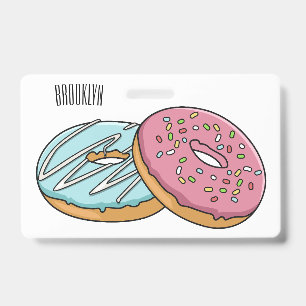 Donut cartoon illustratie badge