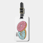 Donut cartoon illustratie bagagelabel (Voorkant verticaal)