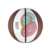 Donut cartoon illustratie basketbal (Verticaal)
