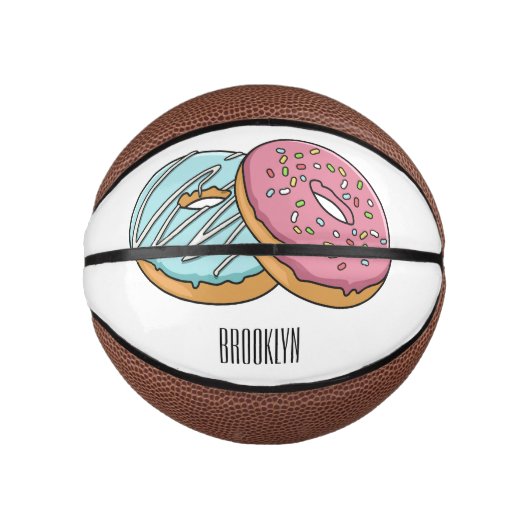 Donut cartoon illustratie basketbal (Voorkant)