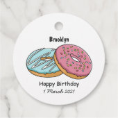 Donut cartoon illustratie bedankjes labels (Achterkant)
