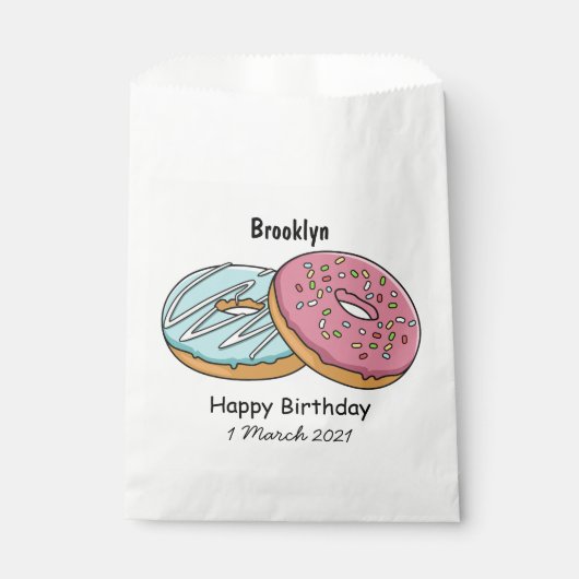 Donut cartoon illustratie bedankzakje (Voorkant)