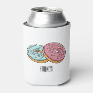 Donut cartoon illustratie blikjeskoeler