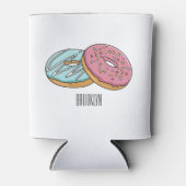 Donut cartoon illustratie blikjeskoeler (Voorkant)