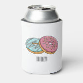 Donut cartoon illustratie blikjeskoeler (Blikje Achterkant)