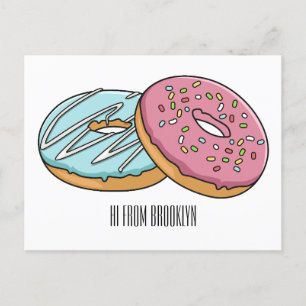 Donut cartoon illustratie briefkaart