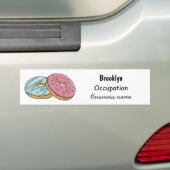Donut cartoon illustratie bumpersticker (Op auto)