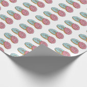 Donut cartoon illustratie cadeaupapier (Hoek)