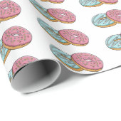 Donut cartoon illustratie cadeaupapier (Rol Hoek)