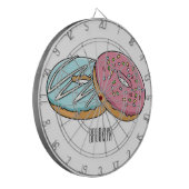 Donut cartoon illustratie dartbord (Voorkant Links)
