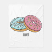 Donut cartoon illustratie fleece deken (Voorkant)
