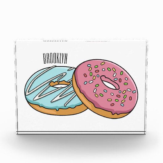 Donut cartoon illustratie fotoblokken (Voorkant)
