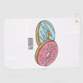 Donut cartoon illustratie golfhanddoek (Horizontaal)