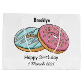 Donut cartoon illustratie groot cadeauzakje (Achterkant)