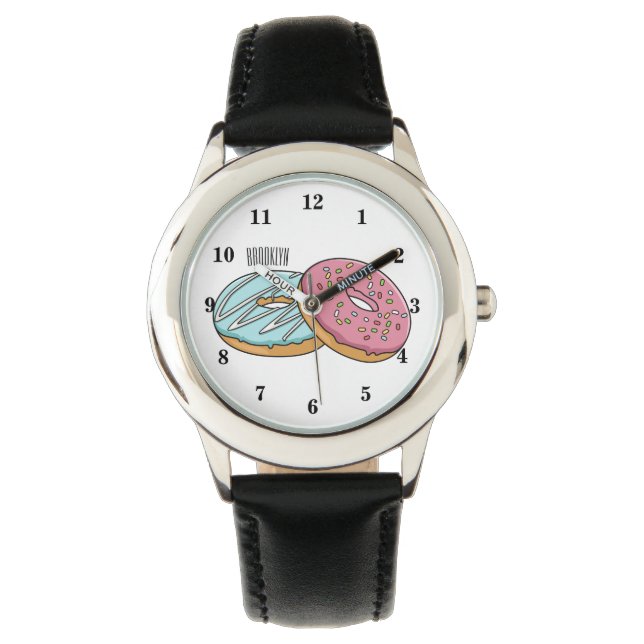 Donut cartoon illustratie horloge (Voorkant)