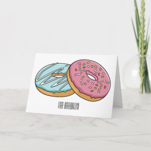 Donut cartoon illustratie kaart
