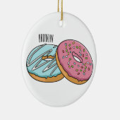 Donut cartoon illustratie keramisch ornament (Rechts)