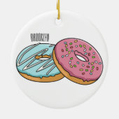 Donut cartoon illustratie keramisch ornament (Achterkant)