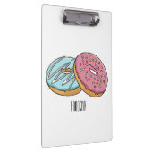 Donut cartoon illustratie klembord (Rechts)