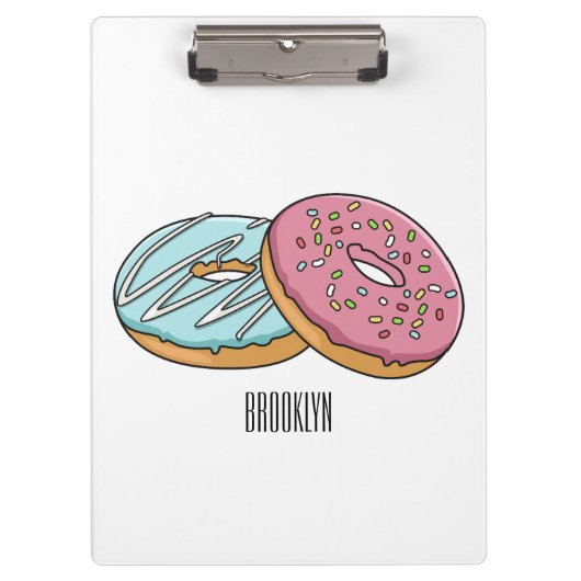 Donut cartoon illustratie klembord (Voorkant)