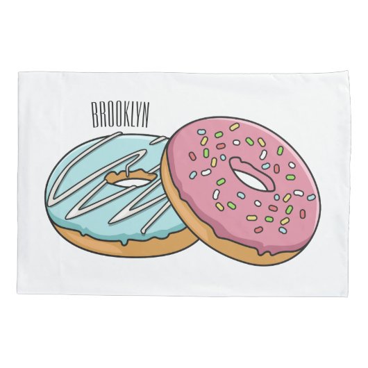 Donut cartoon illustratie kussensloop (Achterkant)
