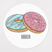 Donut cartoon illustratie labels (Design 1)