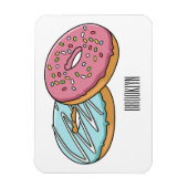 Donut cartoon illustratie magneet (Verticaal)