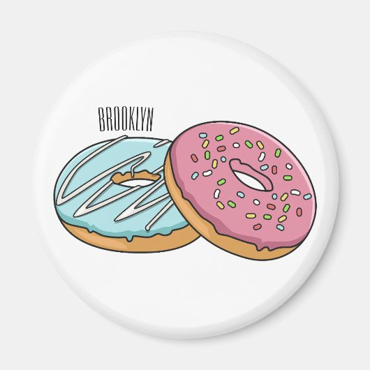 Donut cartoon illustratie magneet (Voorkant)