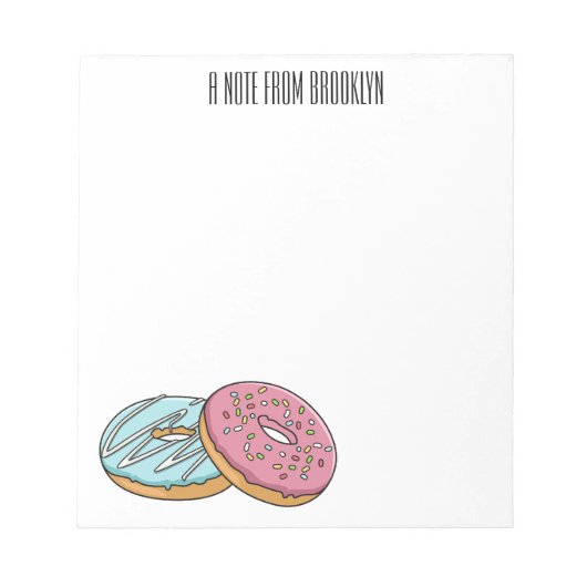 Donut cartoon illustratie notitieblok (Voorkant)