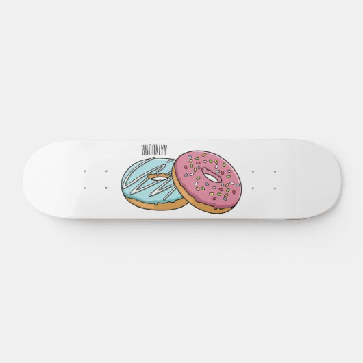 Donut cartoon illustratie persoonlijk skateboard (Horizontaal)
