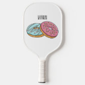 Donut cartoon illustratie pickleball paddle (Achterkant)