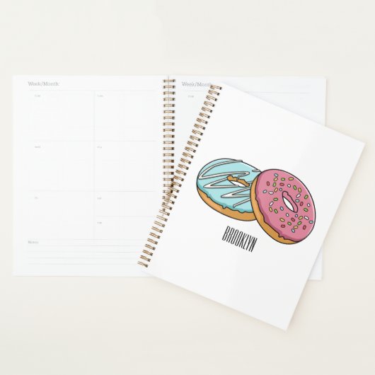Donut cartoon illustratie planner (Display)