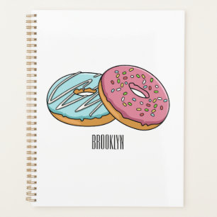 Donut cartoon illustratie planner