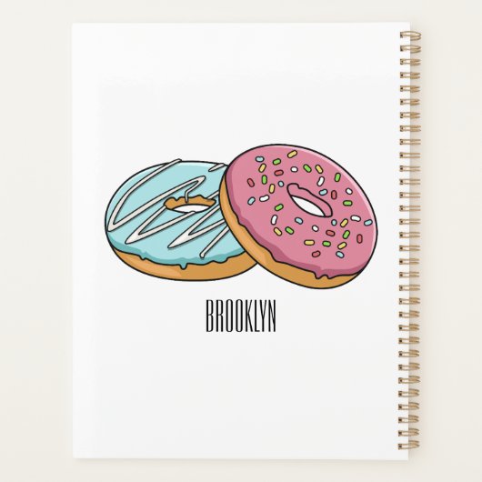 Donut cartoon illustratie planner (Achterkant)