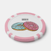 Donut cartoon illustratie poker chips (Enkel)