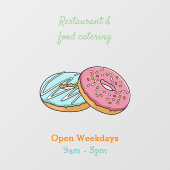 Donut cartoon illustratie raamsticker (Vel)