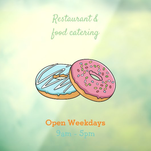 Donut cartoon illustratie raamsticker (Vel 3)