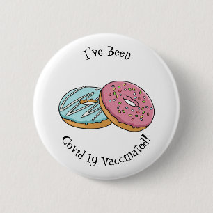 Donut cartoon illustratie ronde button 5,7 cm