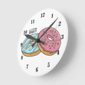 Donut cartoon illustratie ronde klok (Hoek)