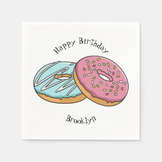 Donut cartoon illustratie servet (Voorkant)
