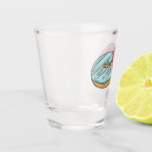 Donut cartoon illustratie shot glas (Links)