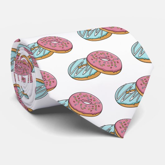 Donut cartoon illustratie stropdas (Opgerold)