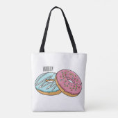 Donut cartoon illustratie tote bag (Achterkant)