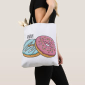 Donut cartoon illustratie tote bag (Dichtbij)