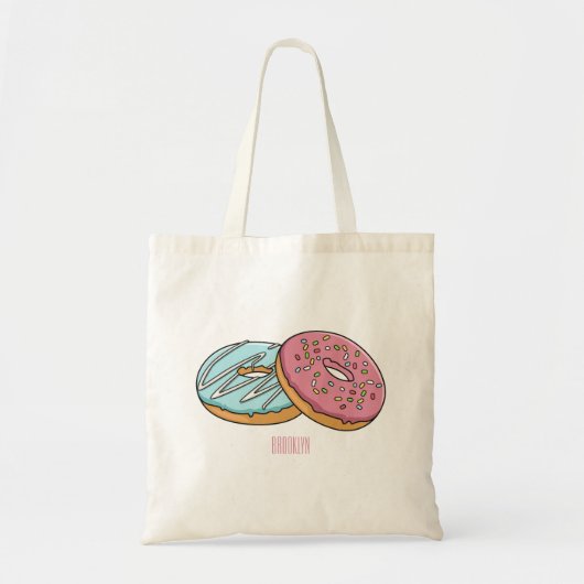 Donut cartoon illustratie tote bag (Voorkant)