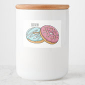 Donut cartoon illustratie voedselcontainer etiket (Voorkant)
