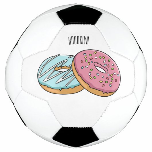 Donut cartoon illustratie voetbal (Voorkant)