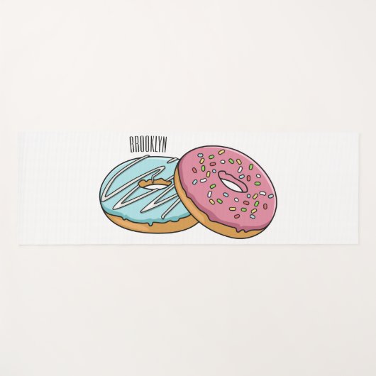 Donut cartoon illustratie yogamat (Voorkant (horizontaal))