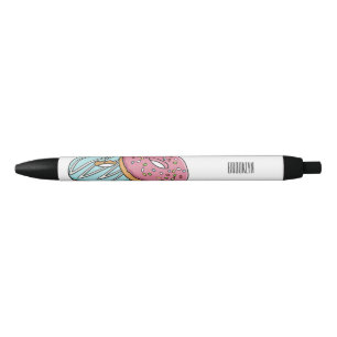 Donut cartoon illustratie zwarte inkt pen